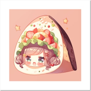 Chibi Anime Taco Girl Adorable Posters and Art